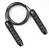 YZLSPORTS Professional Adjustable Steel Wire Jump Rope with Carrying Pouch by Men Women,Durable,Easy to Adjust Premium Jump Rope All Heights and Skill Levels,New Black