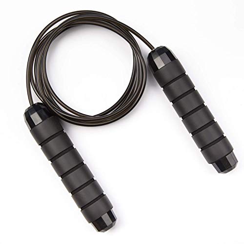 YZLSPORTS Professional Adjustable Steel Wire Jump Rope with Carrying Pouch by Men Women,Durable,Easy to Adjust Premium Jump Rope All Heights and Skill Levels,New Black