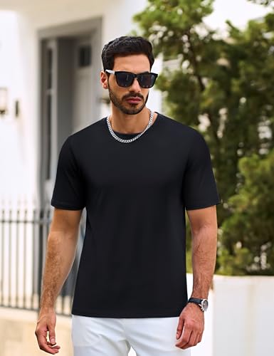 Cotrasen Men's T Shirts Cotton Short Sleeve Shirts for Men Casual Crew Neck Basic T-Shirts Summer Soft Comfort Tee Shirts3
