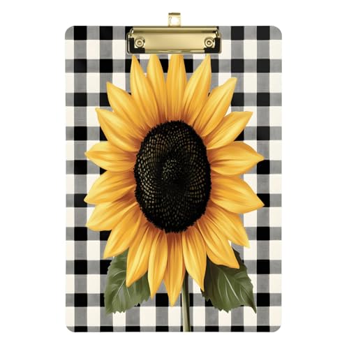 Porte-bloc acrylique transparent 22,9x31,8 cm avec pince métal pour bureau et étudiants