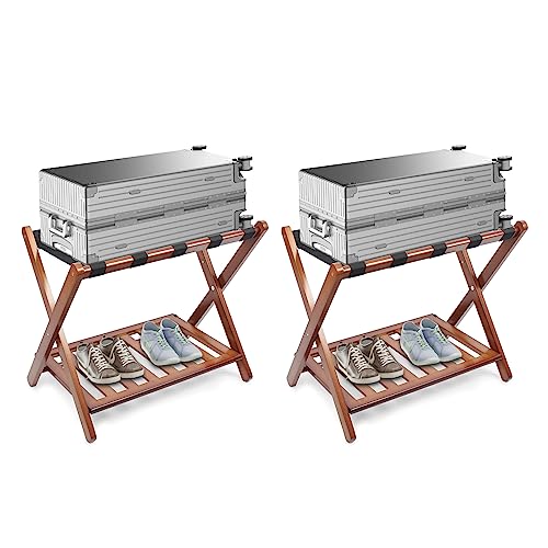 Smuxee ZXLJ008 Fully Assembled Walnut Luggage Racks Pack Of 2 thumb #7