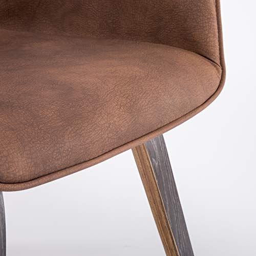 Yeefy Pu Leather Living Room Chairs With Arms Mid Modern Dining Chairs Set Of 4 & 2 & 6 Kitchen & Dining Room Chairs Upholstered Accent Chairs Set Of 2 (Brown) #TOP4