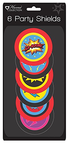 Shop inc Lot de 6 Superhero Conception Bouclier - Thèmes de fête d'anniversaire