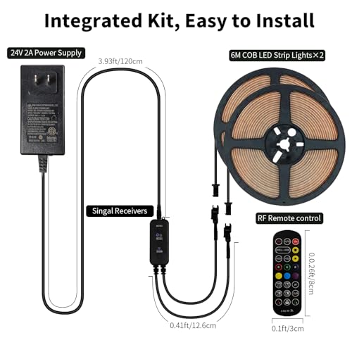 Tira LED RGB COB Smart 40FT con Control APP y Música miniatura 6