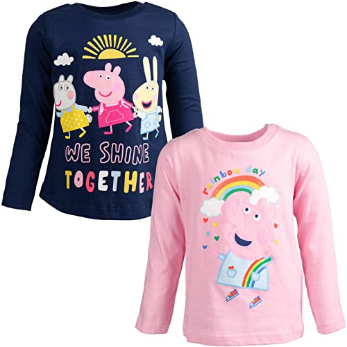 Peppa Pig Girls 2 Pack T-Shirts Toddler to Little Kid
