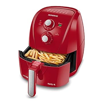 Fritadeira Sem Óleo Air Fryer 4L, Mondial, Vermelho, 1500W, 110V - AFN-40-FR