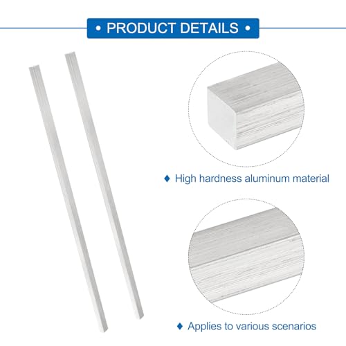 Image of MECCANIXITY 6 Pcs Square Aluminum Flat Bar, 15 /64 inch (6mm) Thick x 5 /16 inch (8mm) Width x 12 inch (305mm) Long 6061 Aluminum Flat Plate Solid New Mill Stock Silver for Industrial Building