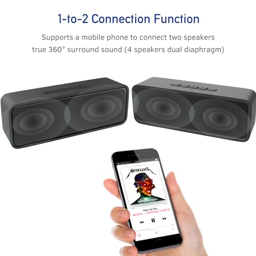 Sonkir Altavoz Bluetooth portátil, altavoz inalámbrico Bluetooth 5.0 con graves estéreo 3D Hi-Fi y batería incorporada de 1500 mAh (negro)