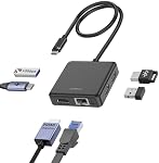 BENFEI HUB USB C 6en1 avec HDMI (4K@60Hz), Ethernet 100Mbps, Alimentation 100W, 1*USB 3.2 10Gbps et 2*USB 2.0, Compatible avec iPhone 16 Pro/Max MacBook iPad Pro iMac S23 XPS17
