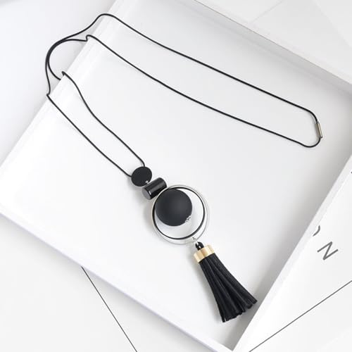 Collier flanelle noire ZXQUEGF parfait comme chaîne de pull pour vos soirées d'hiver - 2
