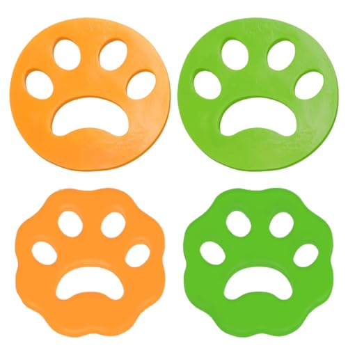 ZCSOWE Juego de 4 Cepillos Anti-Pelusa de Silicona para Lavadora de Mascotas (Naranja/Verde)