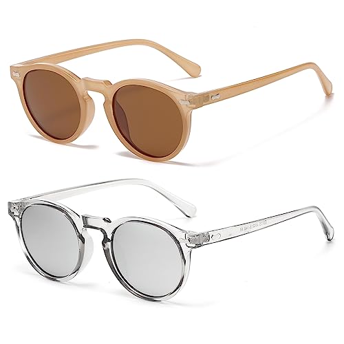 Image of Vintage Polarized Sunglasses for Men Women Round Retro Classic Fashion Eyewear UV400 Protection Sun Glasses