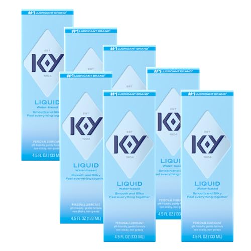 K-Y Liquid Lube, Personal Lubricant, New Water-Based Formula, Safe for Anal Use, Safe to Use with Latex Condoms, for Men, Women and Couples, Body Friendly 4.5 FL OZ (Pack of 7) (Packaging May Vary)