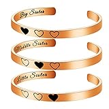 Sister Cuff Bracelet Sister Gift from Sisters Best Friends Bracelet Friendship Gift Sister Jewelry Best Friends Gift Big Little Gift Graduation Birthday Christmas for Women Girls Teens Friend