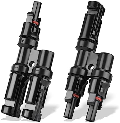 SARONIC Solar Panel Connectors T Branch Y Connectors Cable Coupler Combiner in Pair MMF+FFM IP67 Waterproof for Parallel Connection between Solar Panels and Photovoltaic Systems