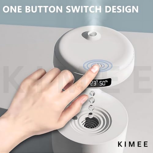Image of KIMEE Anti-Gravity Water Drop Humidifier with LED Display, 800ML Ultrasonic Quiet Cool Mist Maker Fogger, Desktop Air Humidifier with Digital Clock for Office, Bedroom, and Living Room