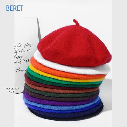 Kids Baby Girls Boys Vintage Beret Hat Classic Wool French Beret Hat Solid Fall Winter Warm Beanie Cap3