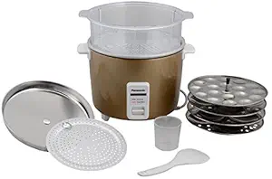 Panasonic SR-W18GH 660-Watt Automatic Warmer Cooker Combo Pack (Gold, 4.4 Liters)