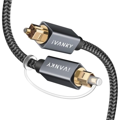 IVANKY Optical Audio Cable 10ft, Toslink Fiber Optic S/PDIF Digital Audio