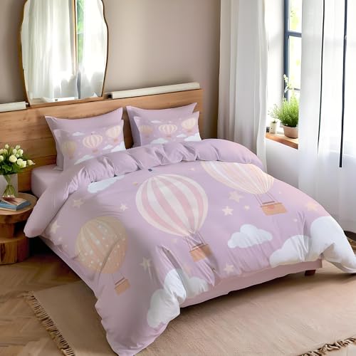 Housse de couette montgolfière réversible pour envelopper les nuits de votre bébé de douceur blush
