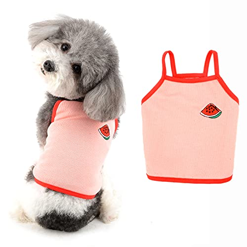 Ranphy Vêtement pour animal domestique en coton - T-shirt pour petit chien - T-shirt pour chien et chat brodé - Gilet doux en tricot respirant - Vêtement d'été sans manches Cover