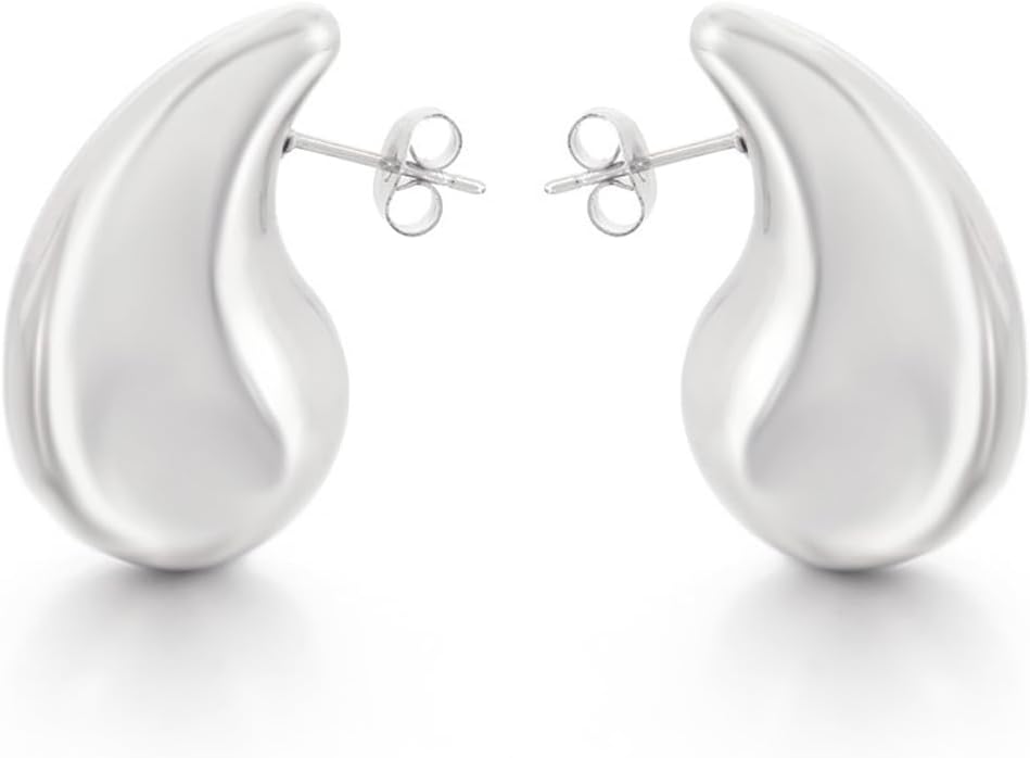 Chunky Gold Hoop Earrings for Women, Earring Dupes for Big Lightweight Teardrop Waterdrop with 18 K Gold Plated Statement Trendy Jewelry Gifts, Hypoallergenic Tear Drop Earrings - Image 6