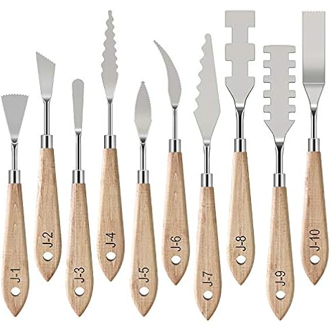 Juego de 10 Cuchillos de Paletas de Pintura de Acero Inoxidable MoKo Cover