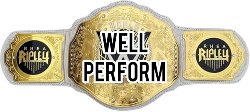 Rhea Ripley Women’s Championship Belt Replica - World Heavyweight Championship Women’s Title - Girl Wrestling Belt Adult Size – Adjustable Strap – White/Gold
