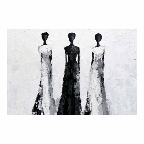 Poster Noir Et Blanc Silhouettes de Dames 80x120cm sans cadre pour decoration