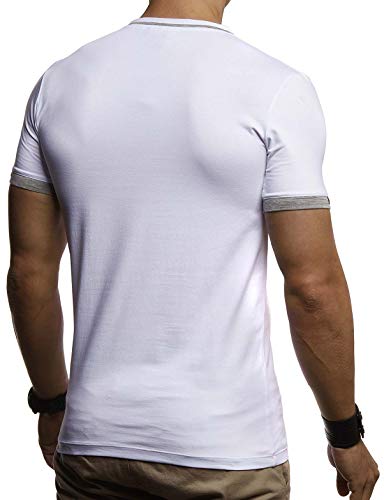 Leif Nelson Maglietta Uomo V-Neck (Bianco, Taglia