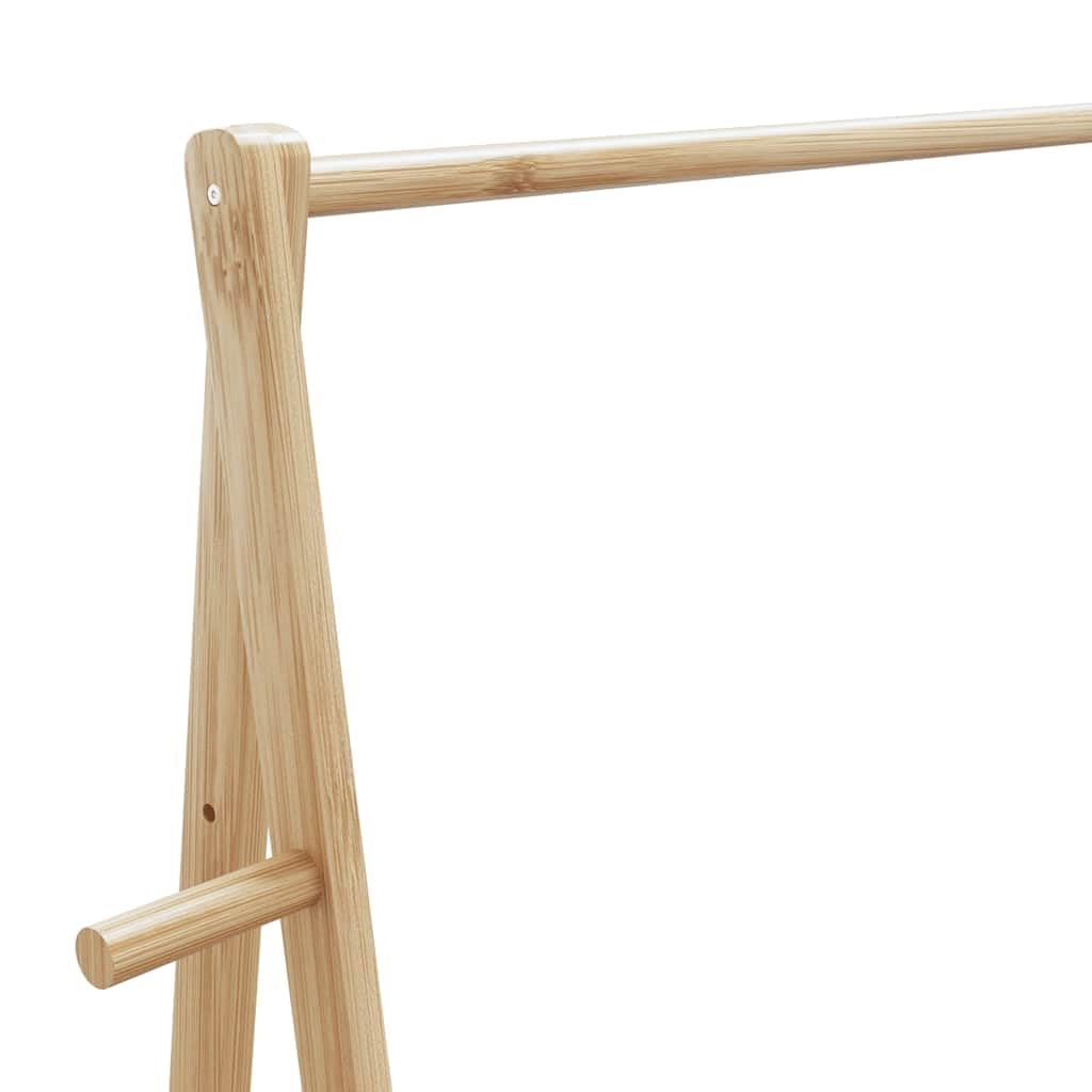Wieszak Na Ubrania Z Półkami Bambusowy 132x45,5x150,5 cm