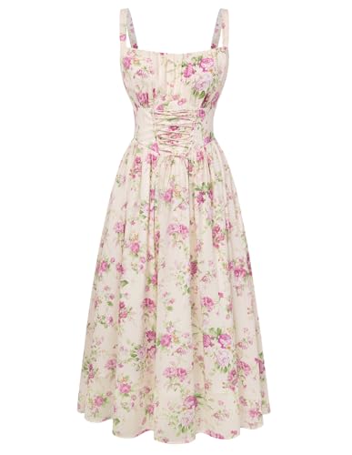 Scarlet Darkness Floral Dress for Women 2026 Corset Milkmaid Dresses...