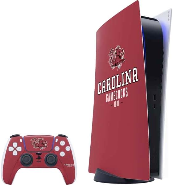 Skinit Decal Gaming Skin Compatible with PS5 Bundle - Officially Licensed University of South Carolina Gamecocks Black Design
