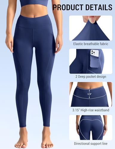 Image of Venzina High Waist Tummy Control Yoga Pants for Women - Super Soft Squat Proof Leggings with 4- Way Stretch for Gym, Running, Yoga & Daily Casual Wear
