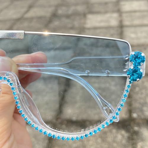 Image of Oversized Sunglasses Women Men Luxury Big Frame Mask Glasses Goggle Flat Top Clear Eye Protection Glasses Shade UV400
