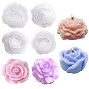 WYAHYQ 4 Stück Rosen Silikon Kerzenformen