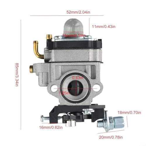 Sumsoctober Carburateur pour moteurs 22 cc 26 cc 34 cc et 36 cc, carburateur 2 temps pour taille-haie, coupe-bordures, débroussailleuse et tronçonneuse – vue 7