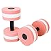 Keenso Eco-Friendly Roundness Foam Water Workout Dumbbells Water Weights Barbell Floating Dumbbell Fitness Equipment(Pink White) Swimming Supplies
