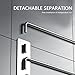 Toyvian Rotary Stainless Steel Towel Rack with 3 Bars Tool-Free Installation Bathroom Wall Towel Holder Organizer for Home Use