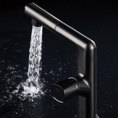 Grifo de baño negro extraíble para transformar su lavabo en un spa moderno con pantalla LED 5