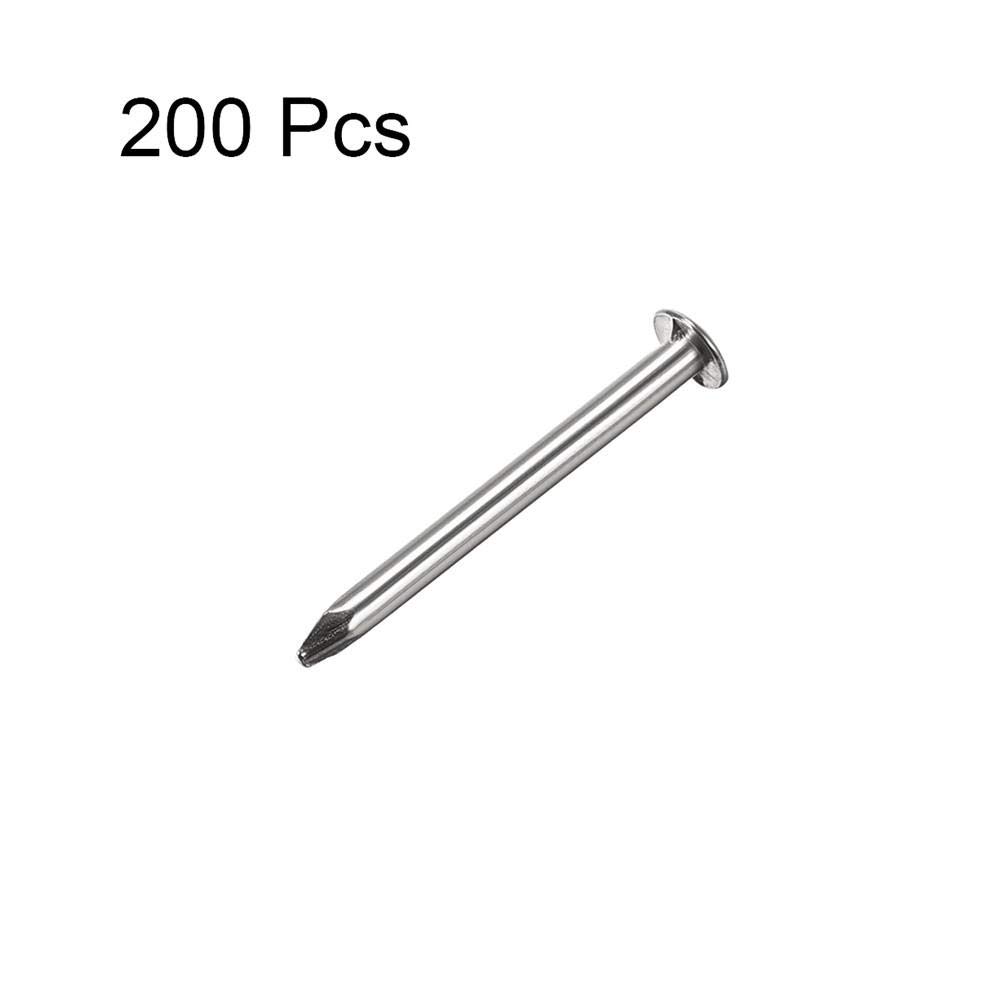 Clavos de ferretería, clavos de acero para ladrillos, 200 clavos pequeños de 1,4 mm x 16 for decoración bricolaje, cuadros, cajas madera, accesorios for el hogar