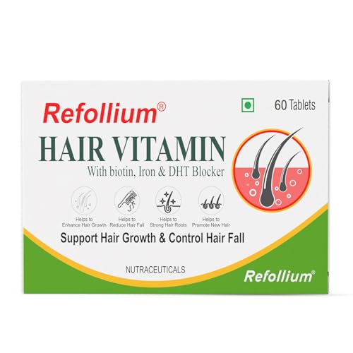 Image of Advance Hair Vitamins with DHT Blocker, Biotin, Iron, Omega & Folic Acid | Amino Acids for Hair Fall Control & Hair Growth | Supplements for Women & Men (60 Tablets)