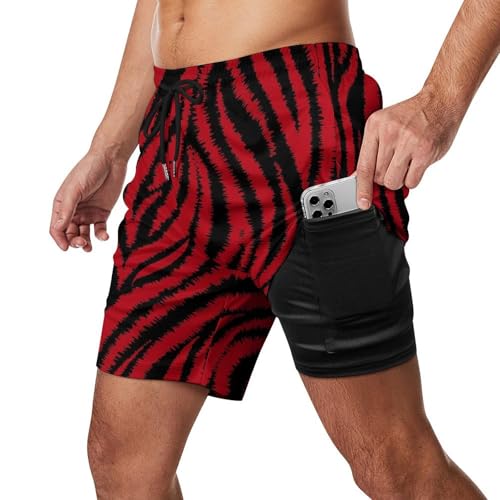 Zebra Pattern Shorts Male Compression Liner Short Pants Sport Shorts Quick Dry Stretch Trunks Board Casual Bottoms