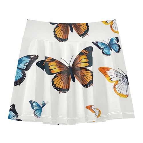 Girls' Shorts Athletic Skorts Realistic Butterflies Tennis Skirts for Kids Floral Flowy Skirt 3t