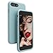 iPhone 8 Plus Case, iPhone 7 Plus Case, JASBON Liquid Silicone Phone Case with Free Screen Protector Gel Rubber Shockproof Cover Full Protective Case for Apple iPhone 8 Plus / 8 Plus -Pink