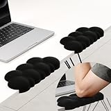 Cloud Shaped Wrist Rest for Desk L-Shaped Elbow Pad for Desk,Arm Rest Memory Foam Pad,Non-Slip Base,Removable 2-Pack Ergonomic Desk Edge Cushion,Comfort Support for Office,Gaming,Home (Black)