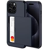 harusaki ???? ??? iPhone 15 Pro Max Case with Card Holder - Wireless Charging Compatible iPhone 15 Pro Max Wallet Case with Hidden Card Slot for Men and Women (Black)