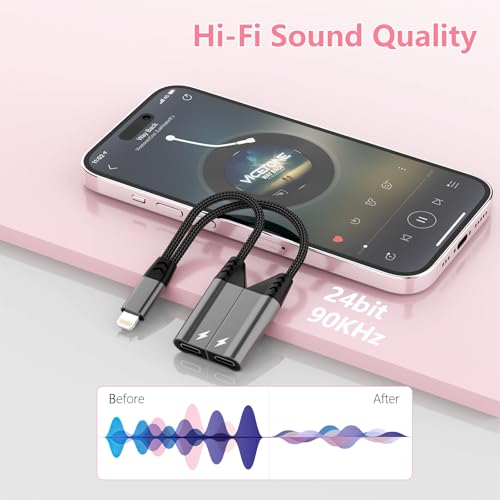 Câble de chargement iPhone avec répartiteur audio HiFi et micro pour iPhone 14 Pro