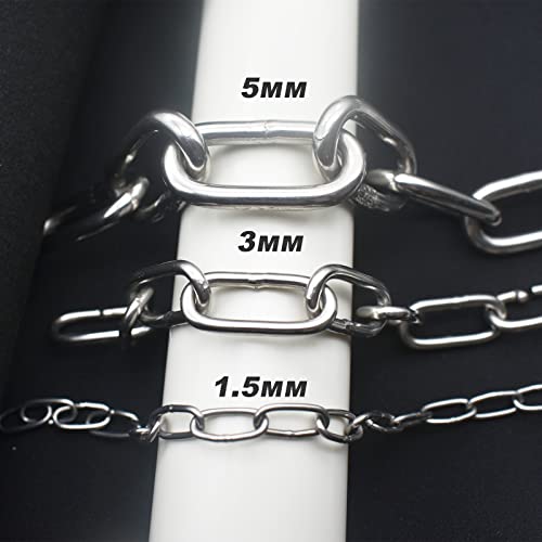 Bytiyar FY-SLC-01 2 Pcs Stainless Steel Safety Chains 20In (L) X 0.12In (T) Long Link Chain Rings Light Duty Coil Chain thumb #4