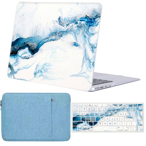 Funda MacBook Pro 14 M5 M4 M3 Diseño Fluido Azul para Llevar a la Oficina o Universidad